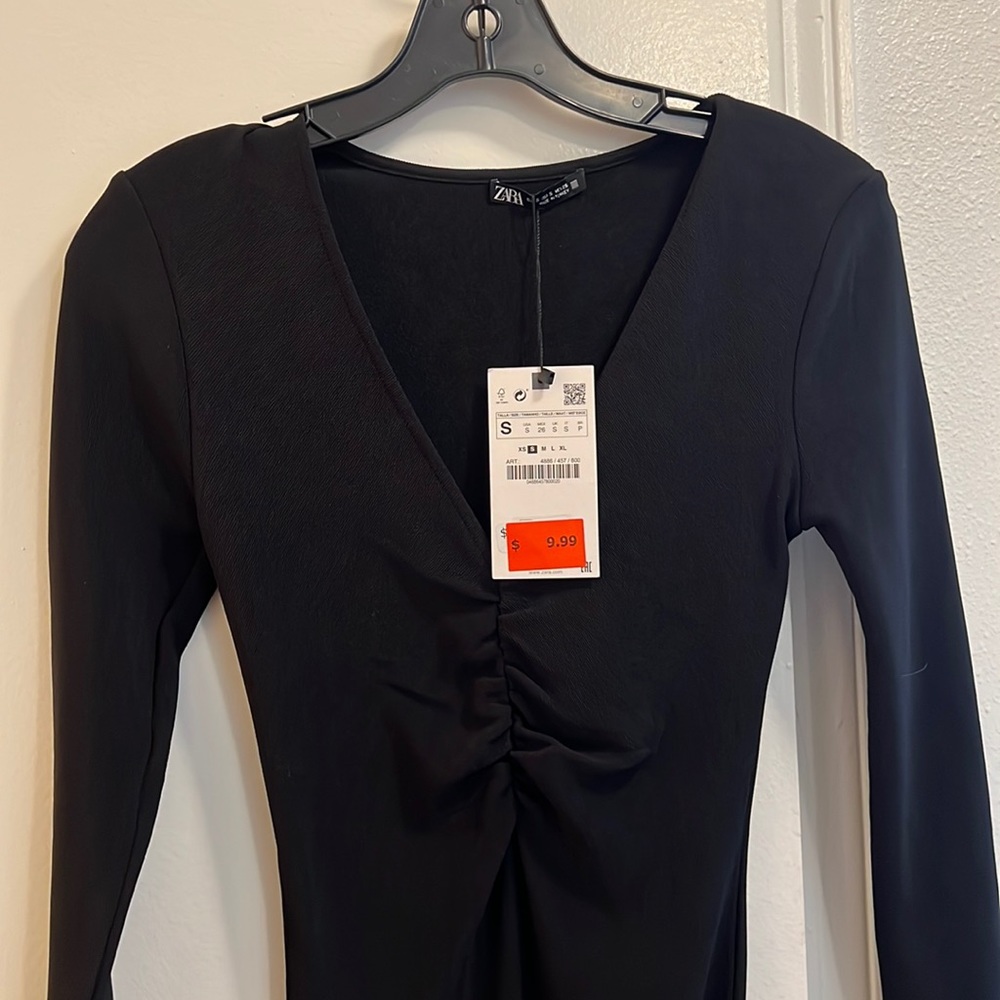 Black zara very slim thin pencil dress